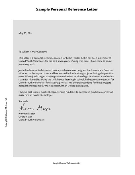 How To Write A Personal Reference Letter For Someone