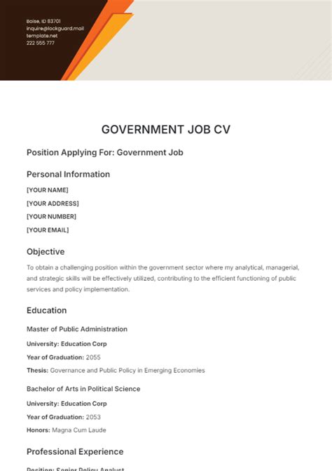How To Write A Resume For A Government Job