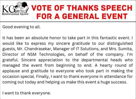 How To Write A Vote Of Thanks Speech