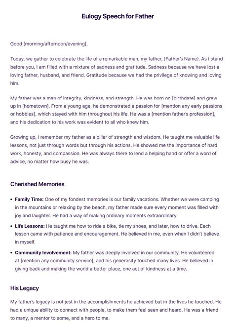 How To Write An Eulogy Speech
