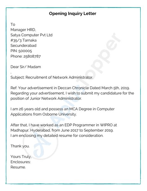 Letter of Interest or Inquiry 4 Sample Downloadable Templates for