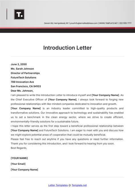 How To Write An Introduction Letter