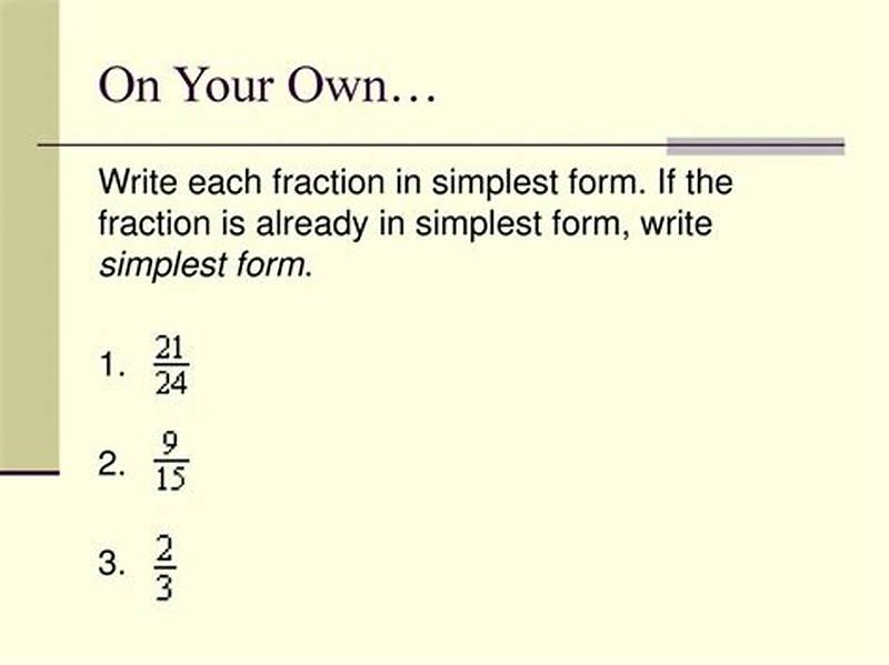 How To Write In Simplest Form