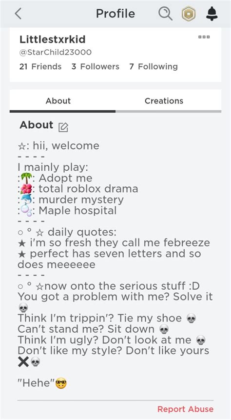 How To Write In Your About In Roblox
