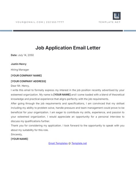 How To Write Job Application Email