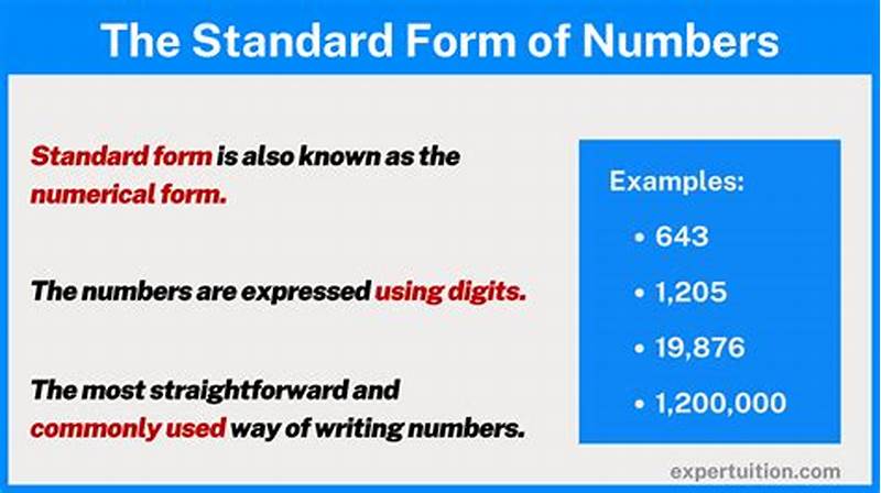 How To Write Numbers In Standard Form
