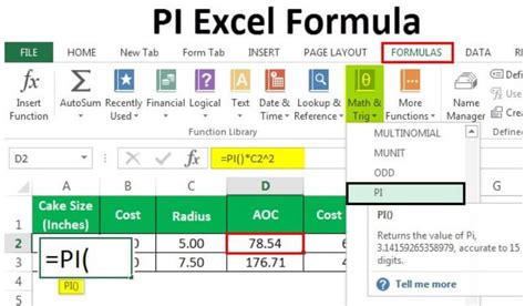 How To Write Pi In Excel