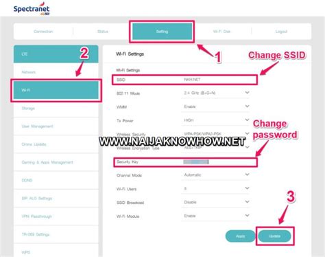How To modification Spectranet Password and SSID