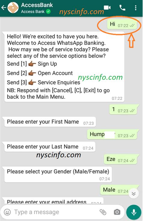 How To setup Access Bank WhatsApp Services