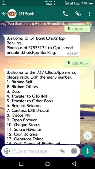 How To summate GTBank WhatsApp list