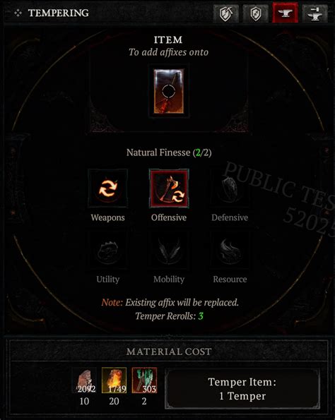 How do I Temper an item in Diablo 4