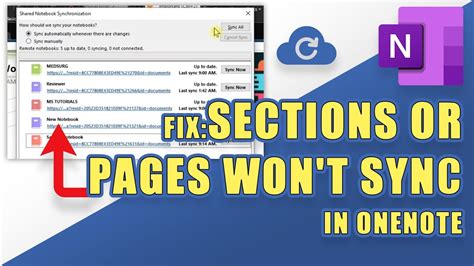 How do I fix OneNote that won’t sync