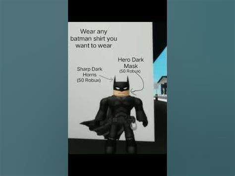 How make a good Batman Avatar in Roblox. - YouTube