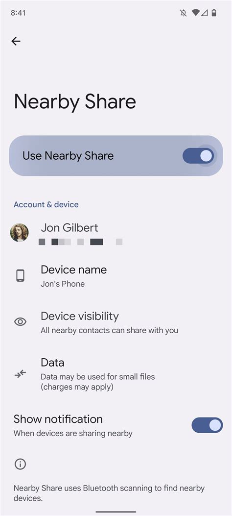 How to Access Nearby Share Settings