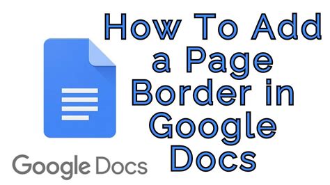 How to Add Page Border in Google Docs with a Frame
