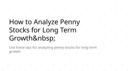 How to Analyze Penny Stocks