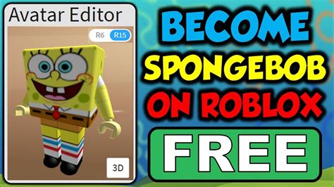 How to BECOME SPONGEBOB in ROBLOX FOR FREE! AVATAR 