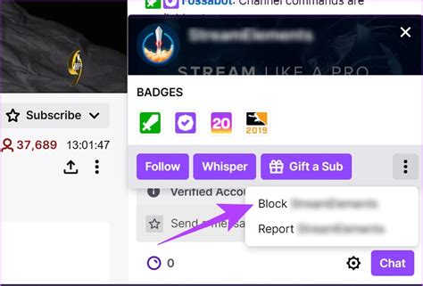 How to Block Someone Via Stream Chat