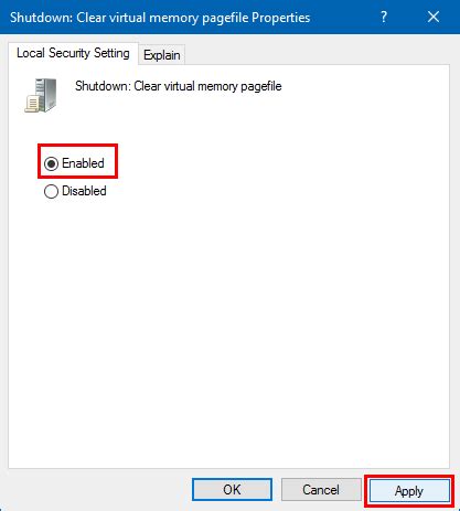 How to Clear Virtual Memory Pagefile at Shutdown