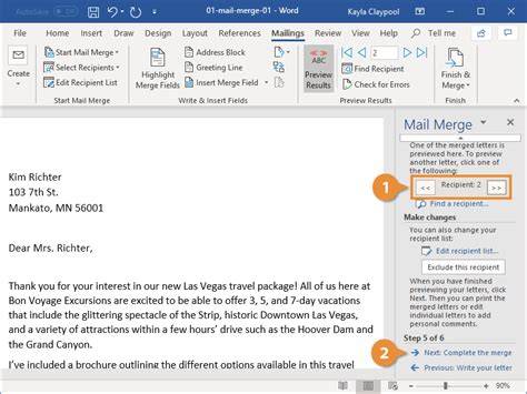 How to Create a Mail Merge Template using MS Word