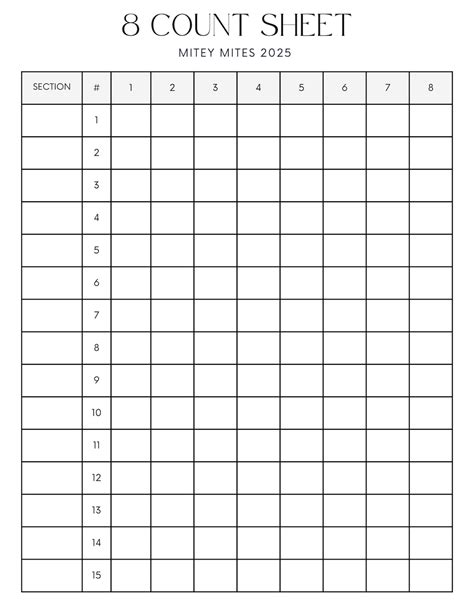 How to Create an 8 Count Sheet