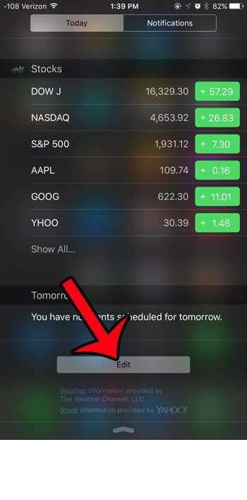How to Delete Stocks on Notification Center of iOS Device