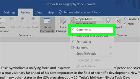 How to Delete a Comment in Word