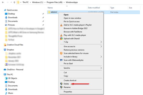 How to Delete the MSIXVC Folder