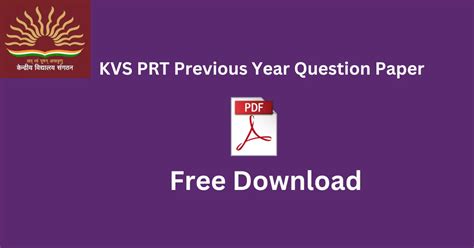 How to Effectively Use Kvs Prt Previous Year Paper