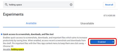 How to Enable Holding Space in Chrome OS