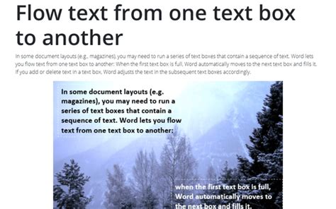 How to Flow Text from One Text Box to Another in Word