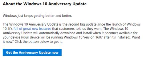 How to Get Anniversary Update