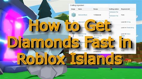 How to Get Diamonds Fast in Roblox Islands - YouTube