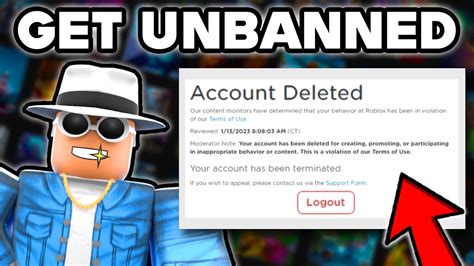 How to Get Unbanned From Roblox