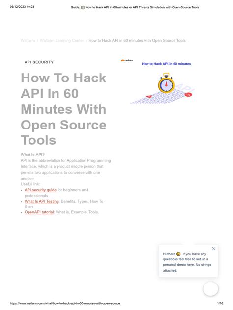 How to Hack API in 60 minutes with Open Source Tools