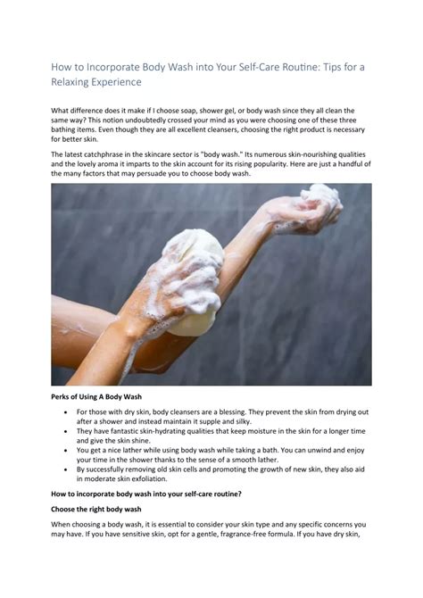 How to Incorporate Clean Body Wash into Your Routine