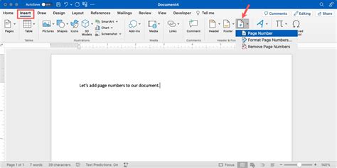 How to Insert Page Numbers in Word on Mac