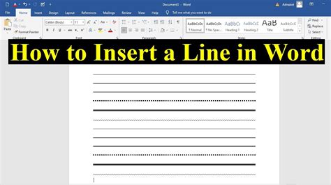 How to Insert a Line With Shortcuts
