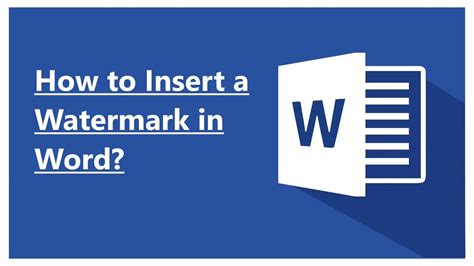 How to Insert a Watermark in Word for Windows