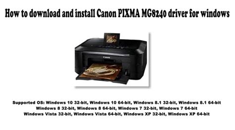How to Install Canon PIXMA MG8240 Driver Software on Your Computer