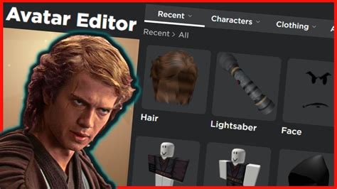 How to Make an Anakin Skywalker Avatar on Roblox - YouTube