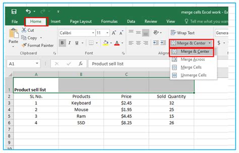 How to Merge Cells in Excel