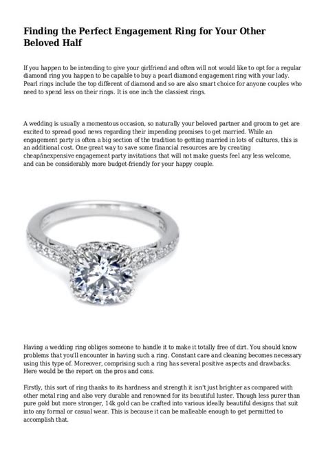 How to Purchase a Perfect Diamond Engagement Ring for your Beloved?