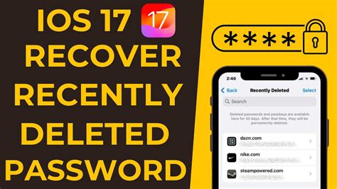 How to Recover Deleted Passwords on iOS 17