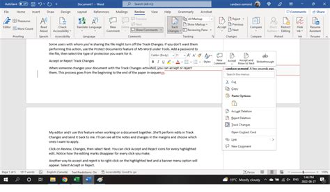 How to Reject Edits in Word