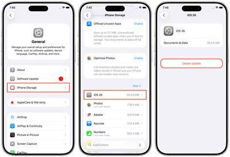 How to clear a downloaded iOS update