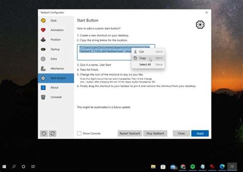 How to Replace the Start Icon In TaskbarX