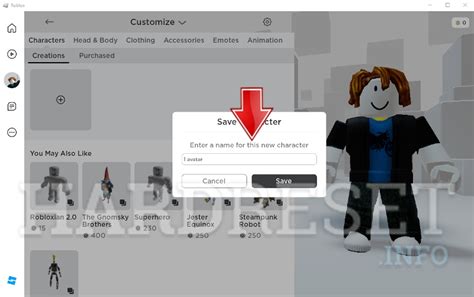 How to Save New Avatar on Roblox