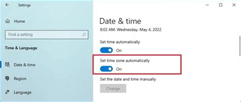 How to Set Automatic Time Zone Change in Windows 10