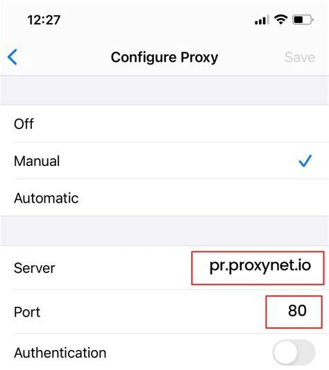 Set the iPhone or iPad HTTP proxy